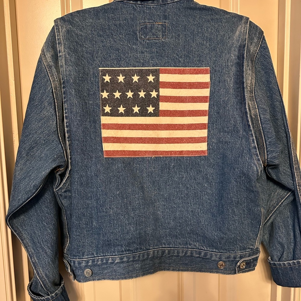 Original 1980’s vintage Ralph Loren Polo Denim Jacket w/🇺🇸 on back